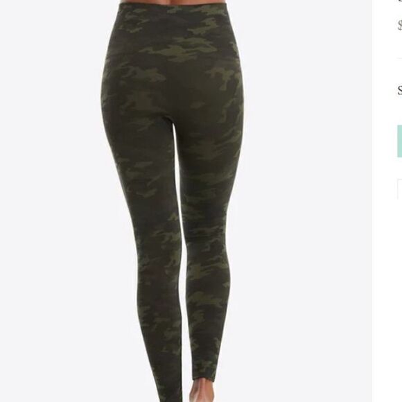 NWT SPANX Look at Me Now Green Camo Leggings Size Medium - Picture 3 of 9